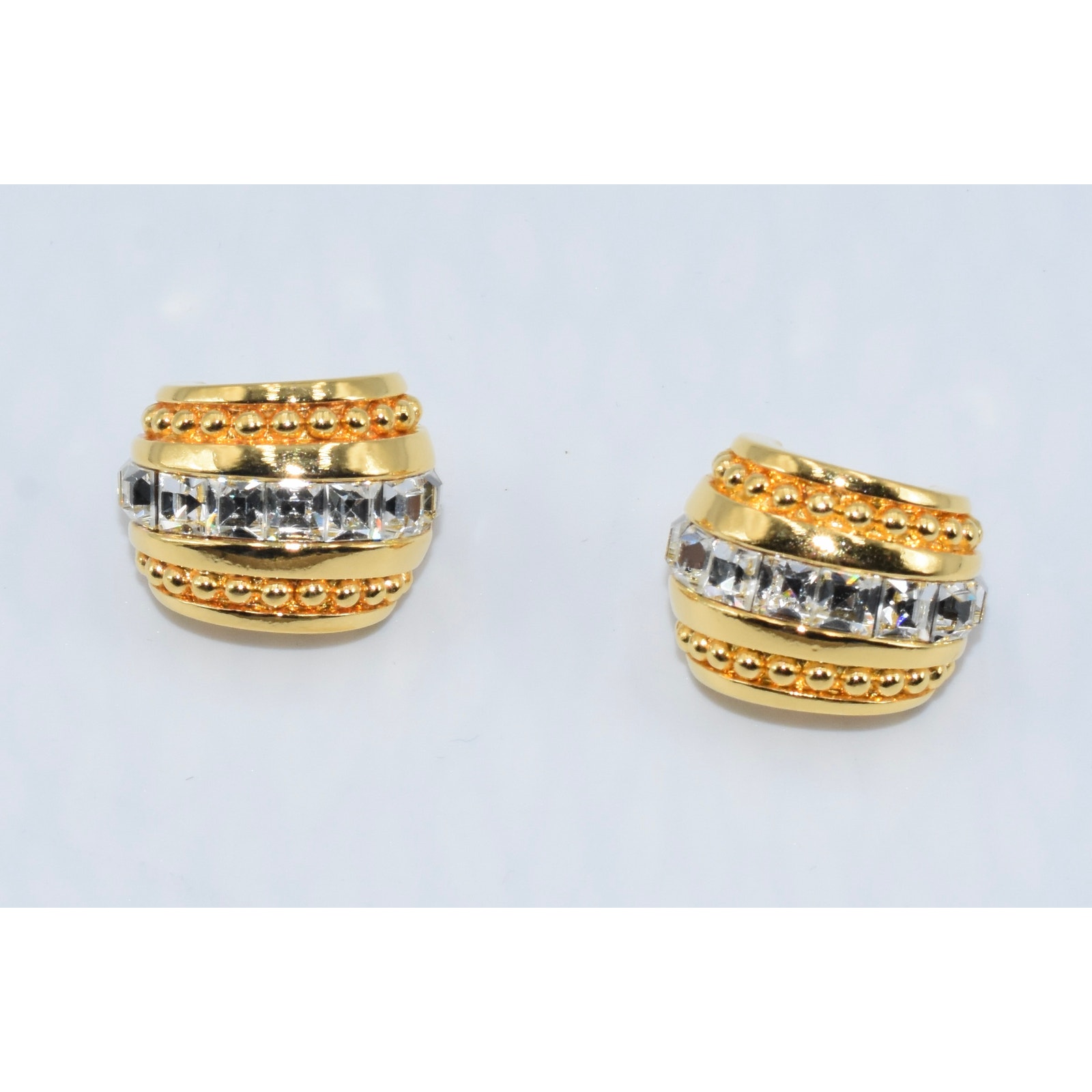 Swarovski Swan Crystal Pave Half Hoops Clip-On Earrings 55$